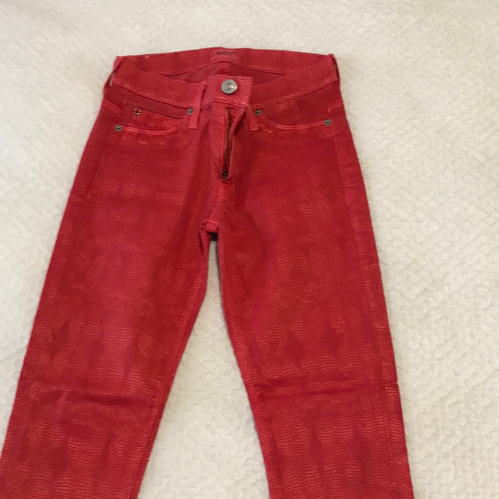 Coral reptile jeans by Hudson